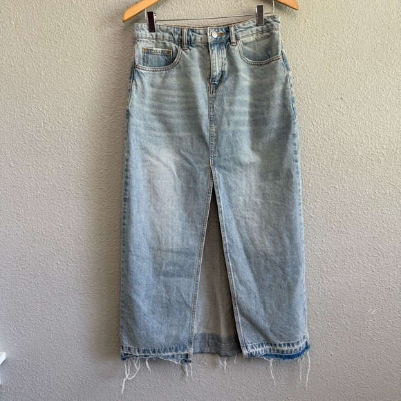 BDG Mandi A-Line Denim Maxi Size Small Western Grunge Distressed - Picture 1 of 6